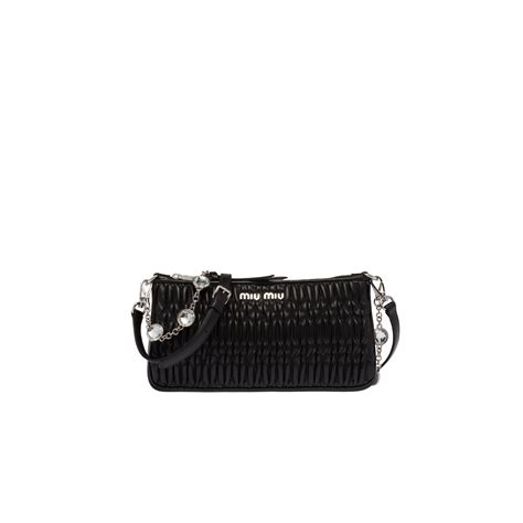 miu miu nappa crystal bag nero